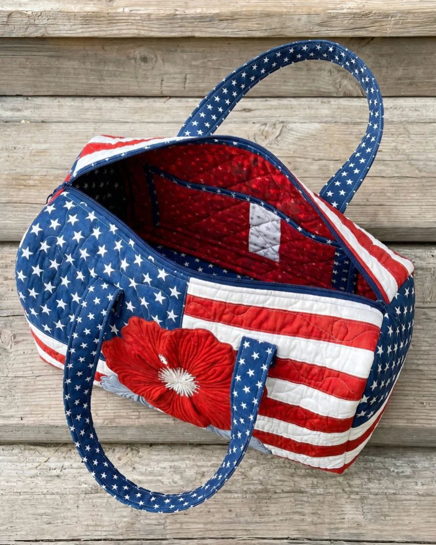 Handmade Quilted USA Tote Bag
