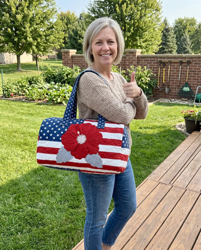 Handmade Quilted USA Tote Bag