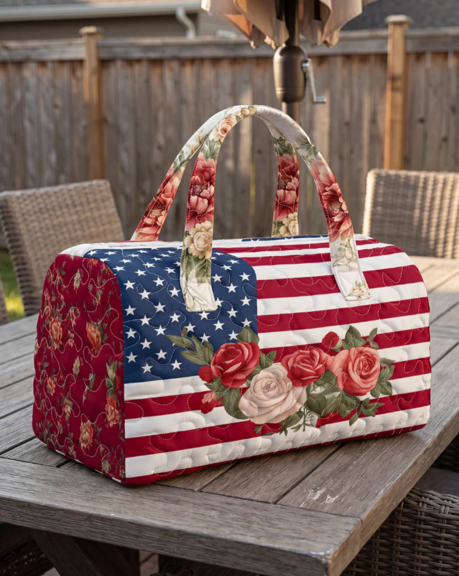 Handmade Quilted USA Tote Bag
