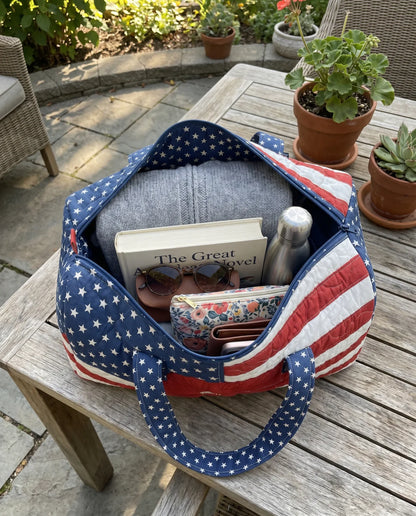 Handmade Quilted USA Tote Bag